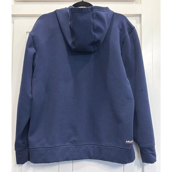Ariat FR  (flame resistant) Full Zip navy hoodie LG - Picture 2 of 13